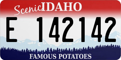 ID license plate E142142