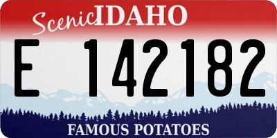 ID license plate E142182