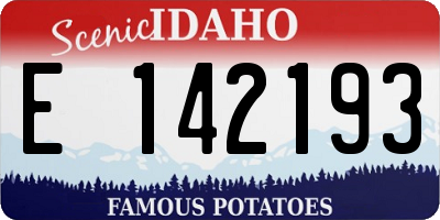 ID license plate E142193
