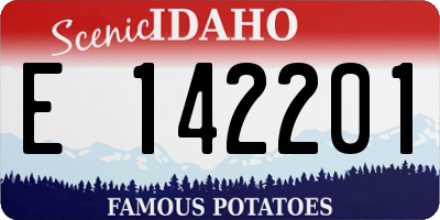 ID license plate E142201