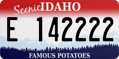 ID license plate E142222