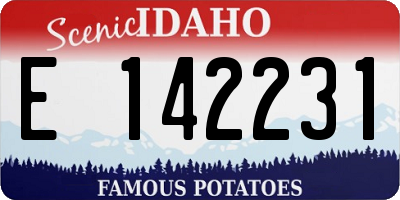 ID license plate E142231