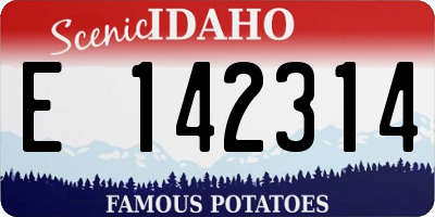ID license plate E142314
