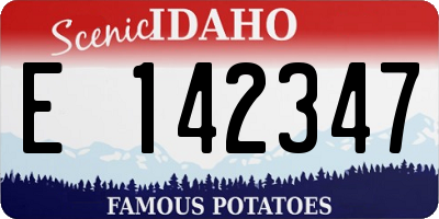 ID license plate E142347