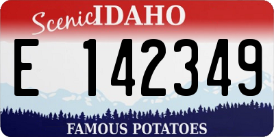 ID license plate E142349
