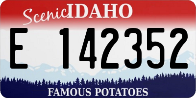 ID license plate E142352