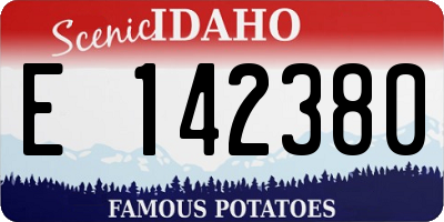 ID license plate E142380