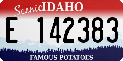 ID license plate E142383