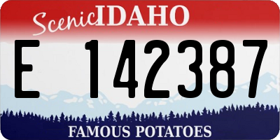 ID license plate E142387