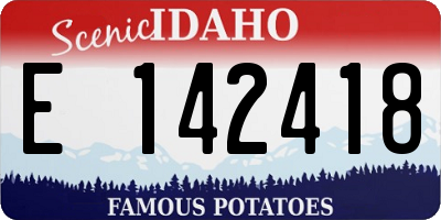 ID license plate E142418