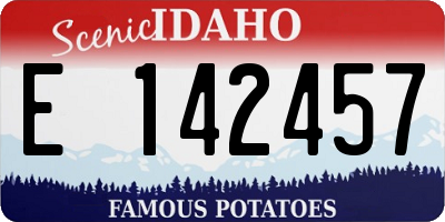 ID license plate E142457