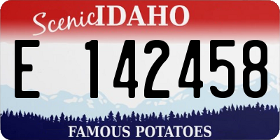 ID license plate E142458