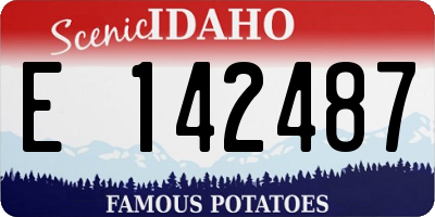 ID license plate E142487