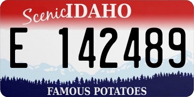 ID license plate E142489