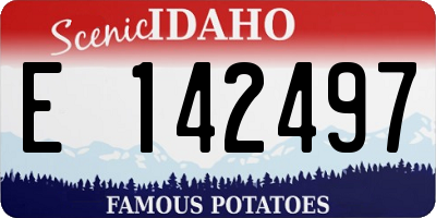 ID license plate E142497