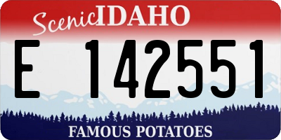 ID license plate E142551