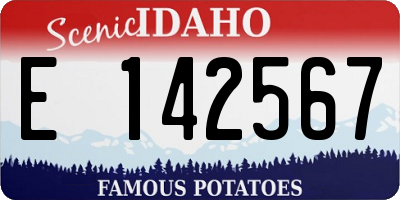ID license plate E142567