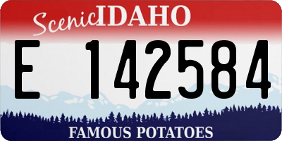 ID license plate E142584