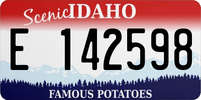 ID license plate E142598