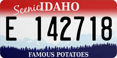 ID license plate E142718