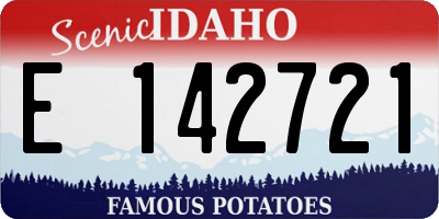 ID license plate E142721