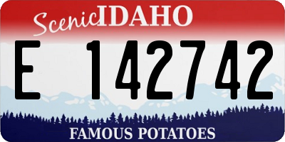 ID license plate E142742