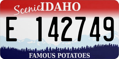 ID license plate E142749