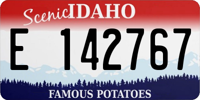 ID license plate E142767