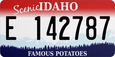 ID license plate E142787