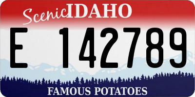 ID license plate E142789