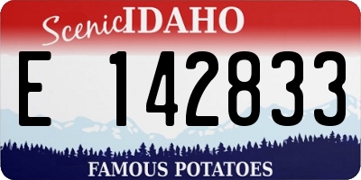 ID license plate E142833