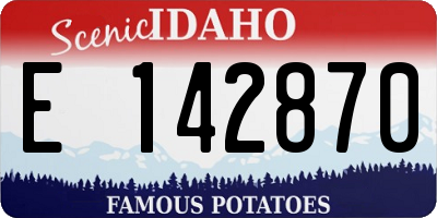 ID license plate E142870