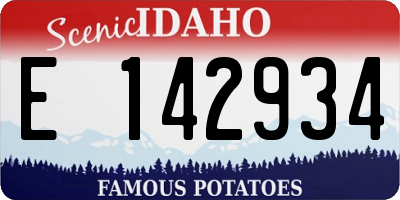 ID license plate E142934