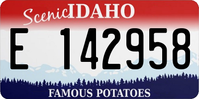 ID license plate E142958