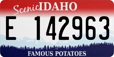 ID license plate E142963