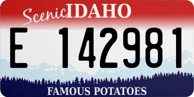 ID license plate E142981