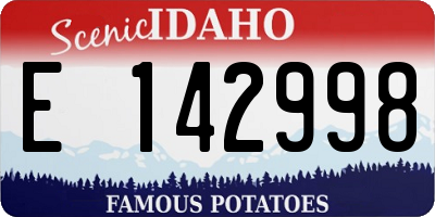 ID license plate E142998