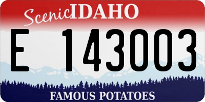 ID license plate E143003