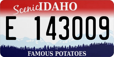 ID license plate E143009