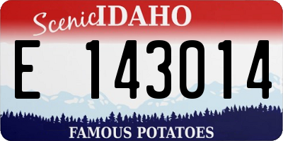 ID license plate E143014