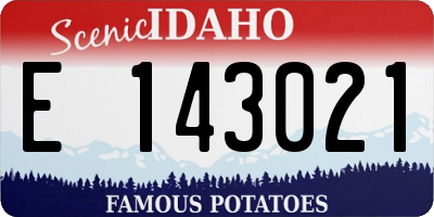 ID license plate E143021