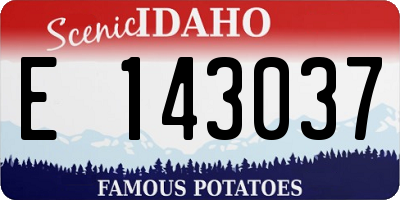 ID license plate E143037