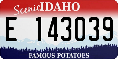 ID license plate E143039