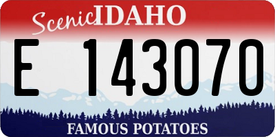 ID license plate E143070