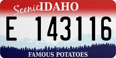 ID license plate E143116