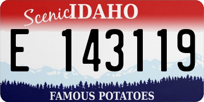 ID license plate E143119