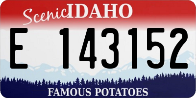 ID license plate E143152