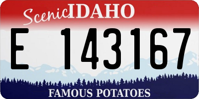ID license plate E143167