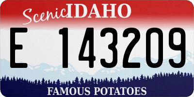 ID license plate E143209