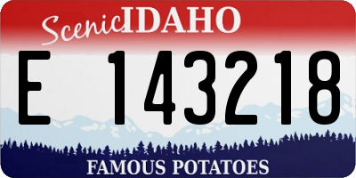 ID license plate E143218